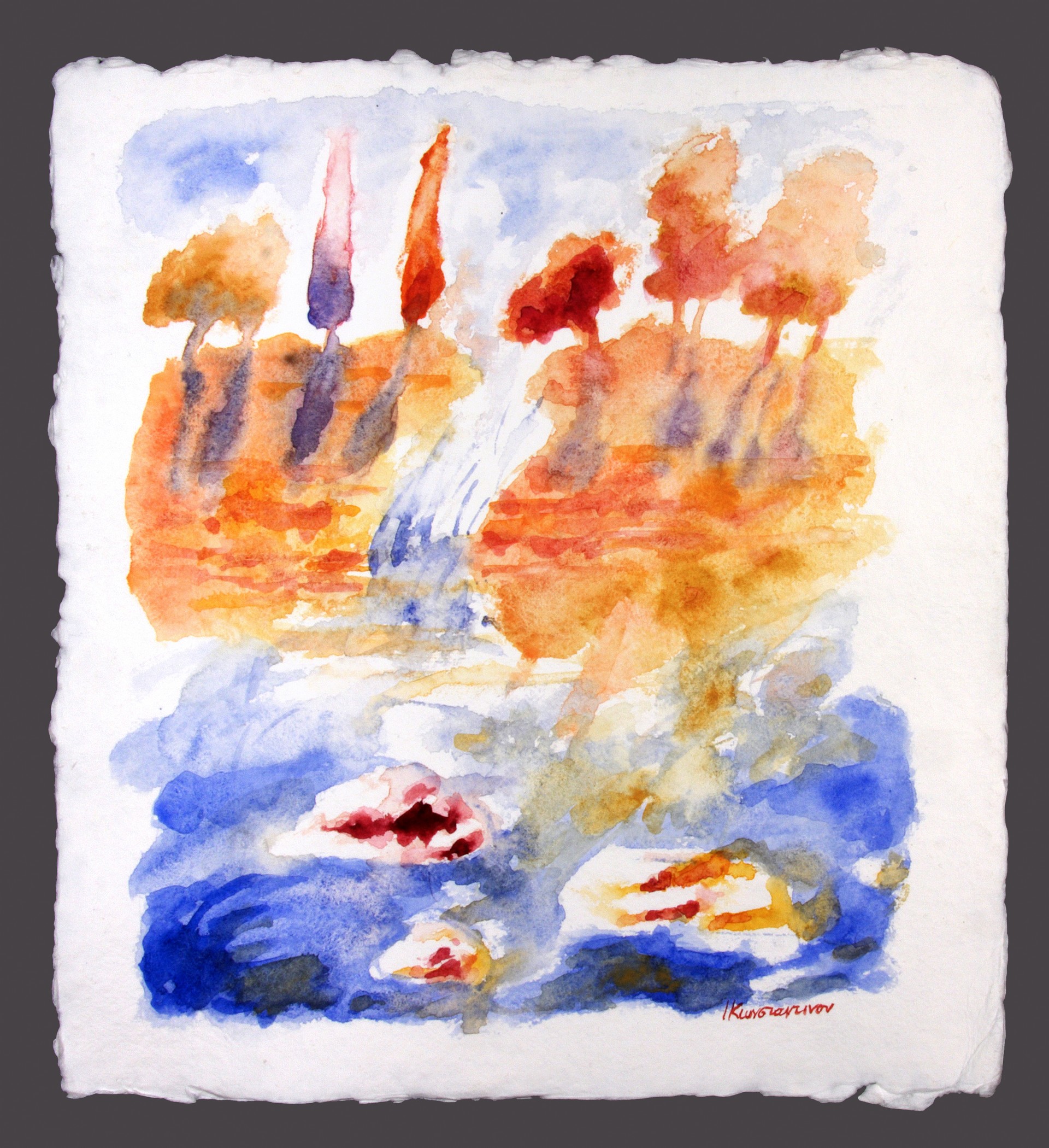 Ποτάμι με βράχια 8, ακουαρέλα σε χαρτί, 42χ37 εκ.