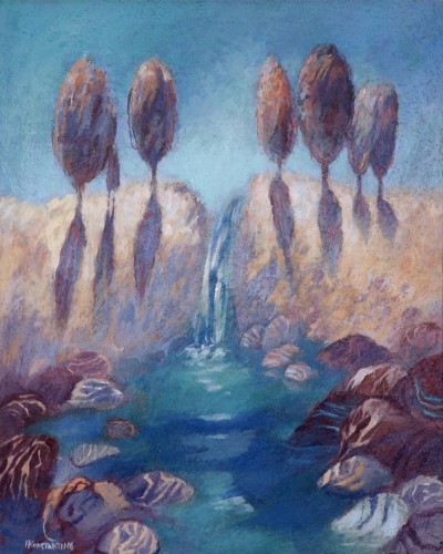 Ακροποταμιά, ακρυλικό σε μουσαμά, 55 X 45 εκ.